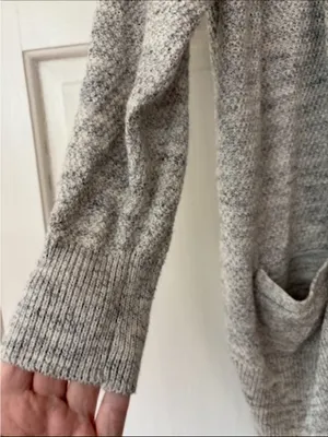 Abercrombie & Fitch Gray 100% Cotton Oversize Open Front Cardigan Sweater Medium thumbnail 5