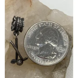 Vintage Golf Clubs and‎ Ball Charm Style Sterling 925 Silver 1.9g Sports Golfing thumbnail 2