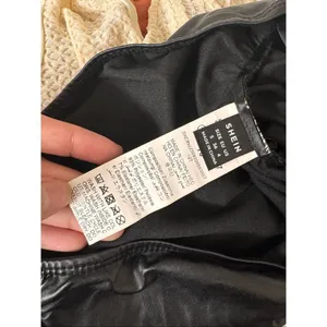 Black Faux Leather Tube Top Small | Strapless Shiny Clubwear Tank thumbnail 6