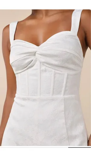 Lulus white jacquard romper  thumbnail 4