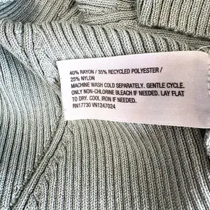 Future Collective Ribbed Knit Flare Sleeve Sweater in Sage Green Large thumbnail 7