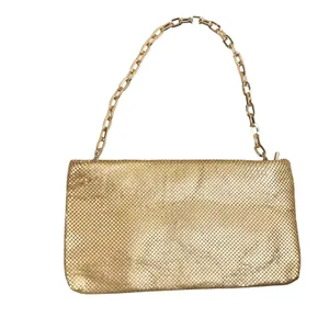 Shiraleah Chicago Gold Mesh Clutch Evening Shoulder Bag Metallic Chain 80s Glam thumbnail 2