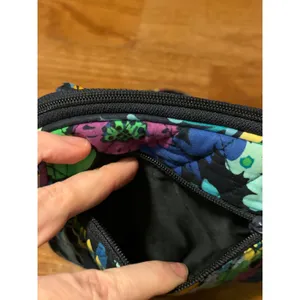 Vera Bradley Crossbody Bag Floral Quilted Blue Purple‎ ID Window Small OS thumbnail 5