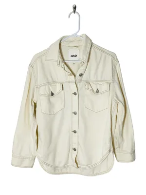 AERIE Beige Denim Shacket thumbnail 2