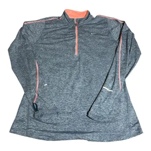 Nike Element Running Top Womens L Grey Dri Fit Reflective Thumb Holes thumbnail 1