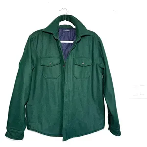 Brandy Melville Forest Green Quilted Shacket Jacket OS Oversized Button Front thumbnail 4