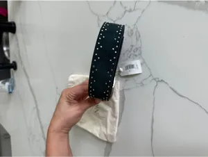 Nicoli Dark Green Studded Belt leather thumbnail 2
