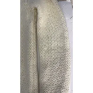 Zara Women Ivory Textured Knit Turtleneck Sweater M Shoulder Buttons Ribbed Hem thumbnail 10