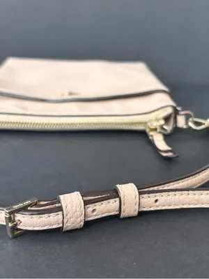 Kate Spade Polly Small Swing Pack Neutral Pink Pebbled Leather Crossbody Bag. thumbnail 10