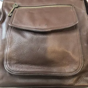 Fossil 1954 Classic #75082 Brown Pebbled Leather Crossbody Messenger Purse Bag thumbnail 2