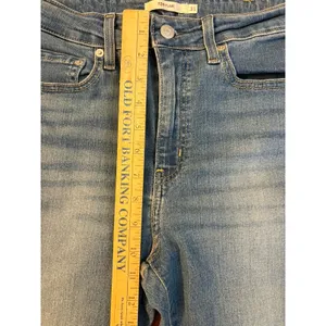 Levis 726 Flare Jeans Womens 31 Blue Denim Striped High Rise Light Wash Stretch thumbnail 3