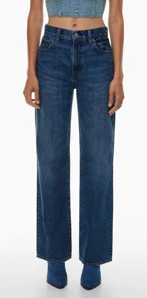 ARITZIA DENIM FORUM Farrah Hi Rise Wide Leg Jeans Womens 32 Blue Dark Wash Pants thumbnail 1