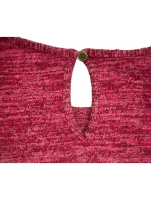 Lildy Women's Knit Sweater Top Size XL Red Wine Embroidered Casual Fall Shirt thumbnail 3