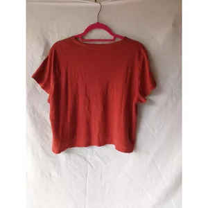 100% Linen Short Sleeve Cropped Top J. Crew thumbnail 2