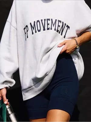Free People FP Movement Navy Blue Victory Bike Shorts 5” Inseam Size Large thumbnail 2