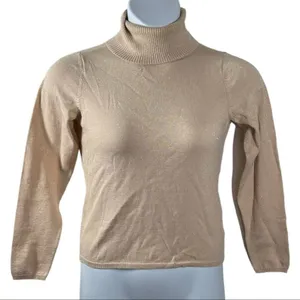 New York & Company Pink Rose Gold Glitter Turtleneck Sweater Small Y2K Fitted thumbnail 2