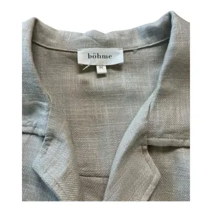 Bohme linen blend pullover top beige sz medium thumbnail 3