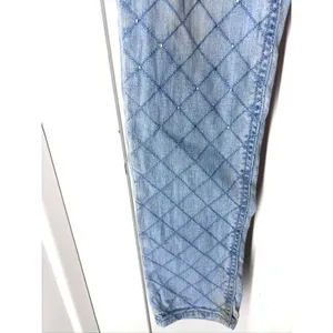 Hollister Diamond Quilted Rhinestone Jeans Size 3R Light Wash Indie Sleaze Y2K thumbnail 3