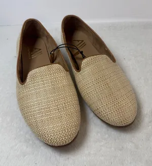 AEROSOLES Beige Woven Slip-On Loafers woven raffia thumbnail 1