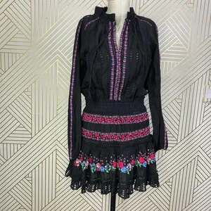 MISA Los Angeles Manuela‎ Dress Black Embroidered thumbnail 3