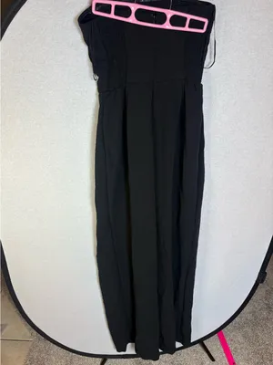 Abercrombie & Fitch Strapless Premium Crepe Jumpsuit Black XS thumbnail 4
