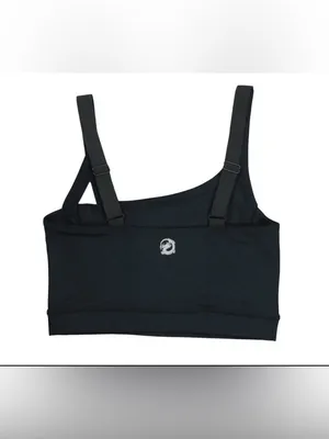 Josie Natori‎ Solstice Asymmetrical Athletic Sports Bra XS NWOT Black thumbnail 2