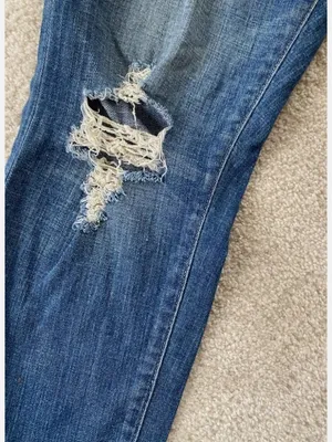 Lucky Brand Cigarette Distressed Dark Wash Jeans Size 8/29 thumbnail 9