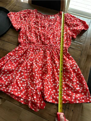 Anthropologie Somerset Linen Edition Red Romper L thumbnail 12