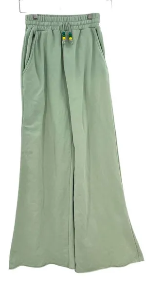 Staud‎ Wide Leg Sweatpants Sage Green Beaded Drawstring Waist Size XS **Flawed thumbnail 1