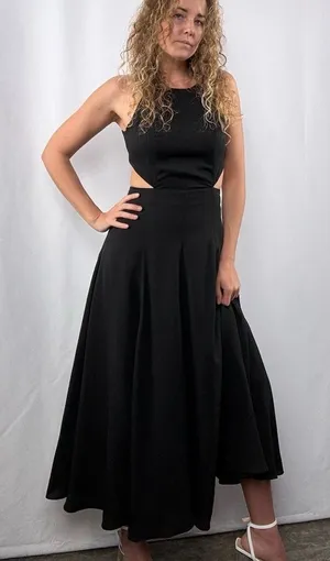 Lulus Open Back Sleevelss Flowing Midi Dress in‎ Black Size Small thumbnail 1