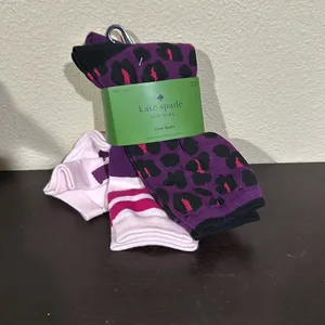 NWT Kate Spade 3 pack crew socks thumbnail 2