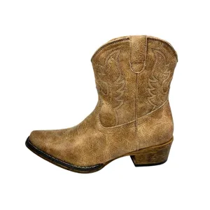 NEW Roper Vintage Brown Leather Pointed Snip Toe Ankle Western Cowboy Boots 7 thumbnail 1