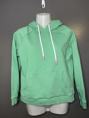 Joules Hoodie Sweatshirt Womens 4 Green Striped Hood Kangaroo Pocket Pullover thumbnail 1