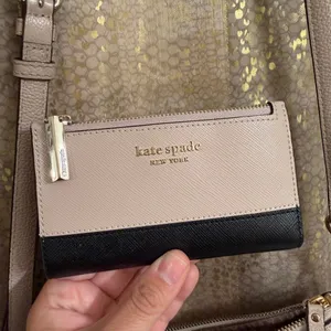 Kate Spade Pinky Beige Pebble Leather Crossbody Purse and Card Wallet Set thumbnail 2