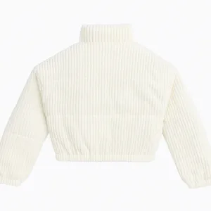 Miami Cream Textured Cropped Puffer Jacket thumbnail 2