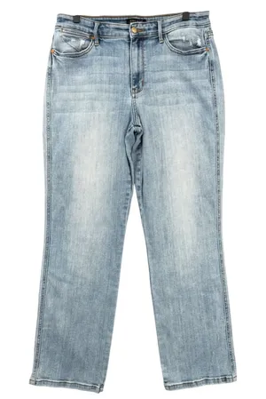 Judy Blue Dad Jean Light Wash Distressed Denim Raw Hem Size 13/31 thumbnail 1
