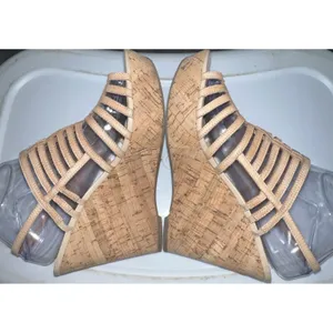Franco Sarto Sombre Leather Wedge Sandals Cork Heel Platform Slingback Size 7.5‎ thumbnail 6