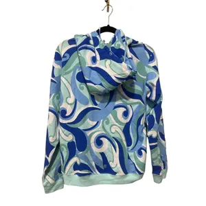 Hill House‎ Allie Zip-Up Hooded Fleece Jacket in Ocean Kaleidoscope Size Small thumbnail 6