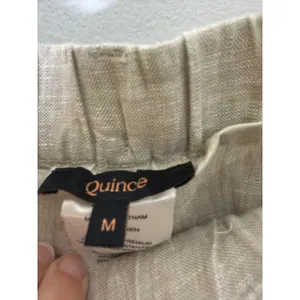 Quince 100% European Linen Pants Flax Beige Straight Leg Elastic Waist M thumbnail 4
