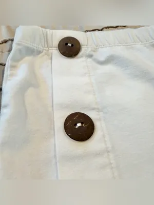 Soft Surroundings Newport Beach Cropped Wide Leg Pants White Cream Small Buttons thumbnail 4