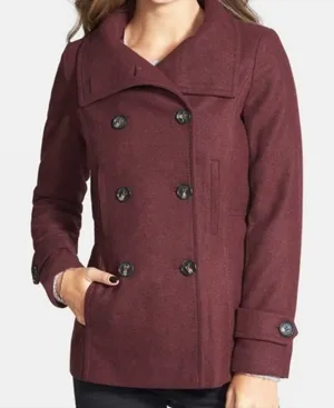 Thread & Supply Double Breasted Oxblood Peacoat Size Medium thumbnail 1