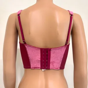 Victoria's Secret small Dream Angels faux lace up velvet corset BC 3186 thumbnail 8