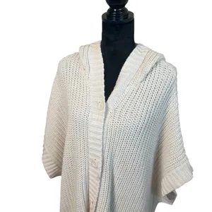 Aerie Cardigan Hoodie Cape Womens XS/S Cream‎ Chunky Button Up Knit Oversized thumbnail 2