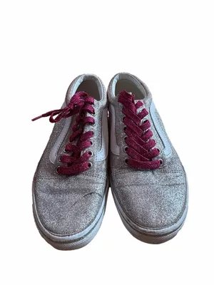 Vans Sparkly Low-Top Sneakers with Burgundy Laces thumbnail 2