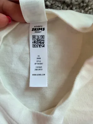 Skims cotton jersey LONG SLEEVE T-SHIRT women's size XXS in marble NWT thumbnail 9
