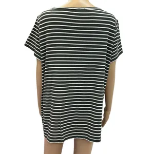 Dress Barn Tiered Short Sleeve Boat Neck Striped Green and White Top Womens 2X thumbnail 7