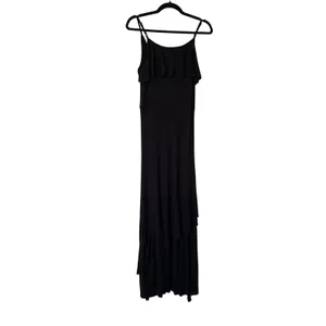 Sofia Jeans by Sofia‎ Vergara Black Ruffle Maxi Dress V-Neck Strap M NEW thumbnail 2