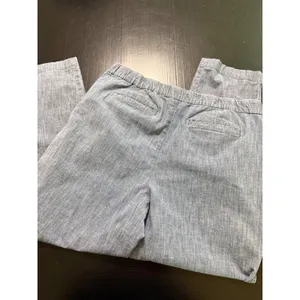 Lands End Womens 14T Mid Rise Blue Chambray Pull On Straight‎ Leg Pants thumbnail 5