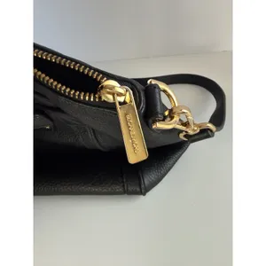 Michael Kors Hudson Belted Leather Satchel Black Shoulder Strap Designer‎ Luxury thumbnail 8
