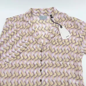 Prana Iguala Top Womens Small‎ Willow Retro Geo Pink Yellow Button Up 1970891 thumbnail 1